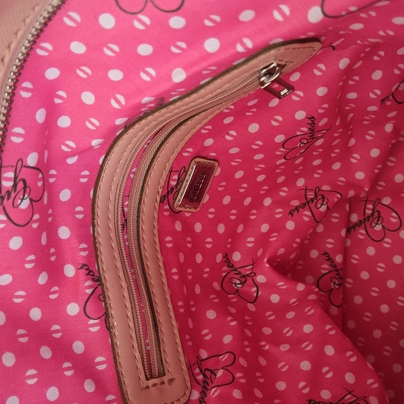 Guess Pink with Yellow Handles Purse - Picture 8 of 9